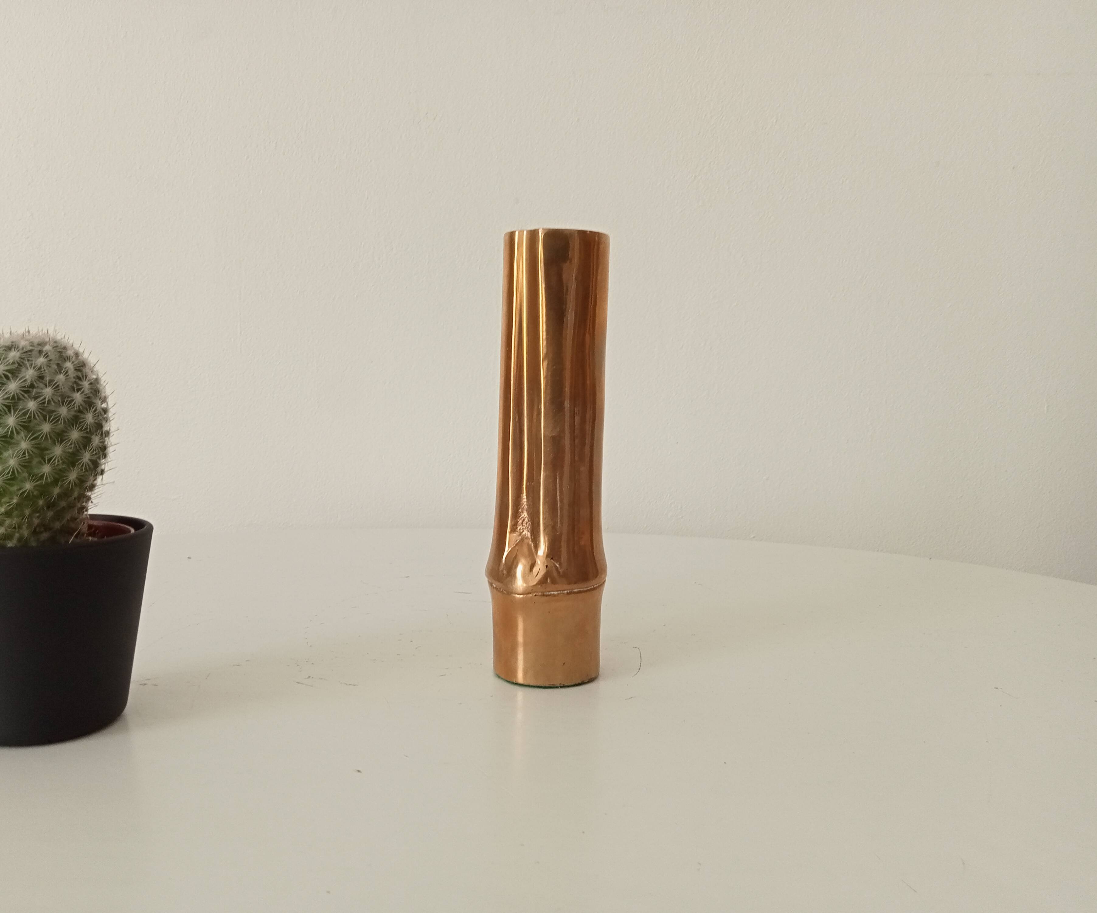 Vase Soliflore bambou ancien en bronze
