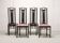 Giorgetti Italian Design High Back Dining Chairs with Pink Upholstery 1980s