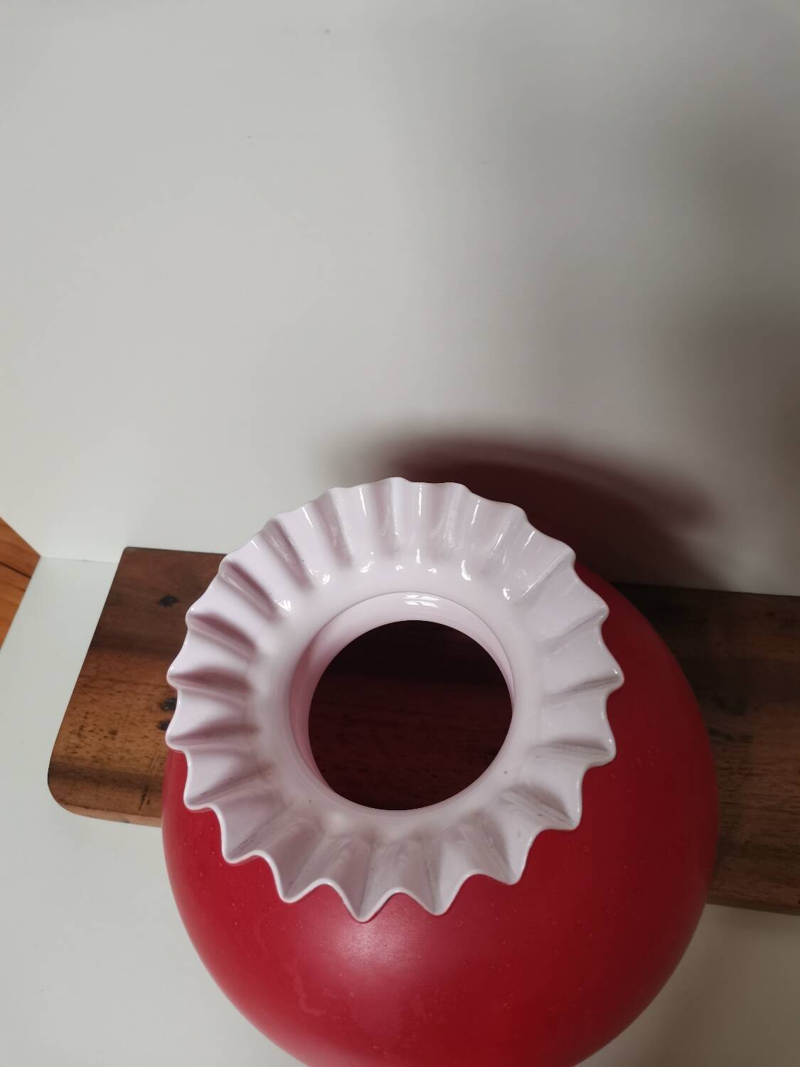 Grand globe lampe abat jour vintage opaline rouge suspension baladeuse