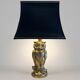 Vintage owl lamp in gold metal – Deknudt – Hollywood Regency style