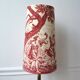 Red toile de Jouy lampshade, Diana the Huntress Greek goddess
