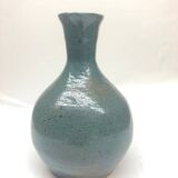 Speckled blue ceramic vase signed AP