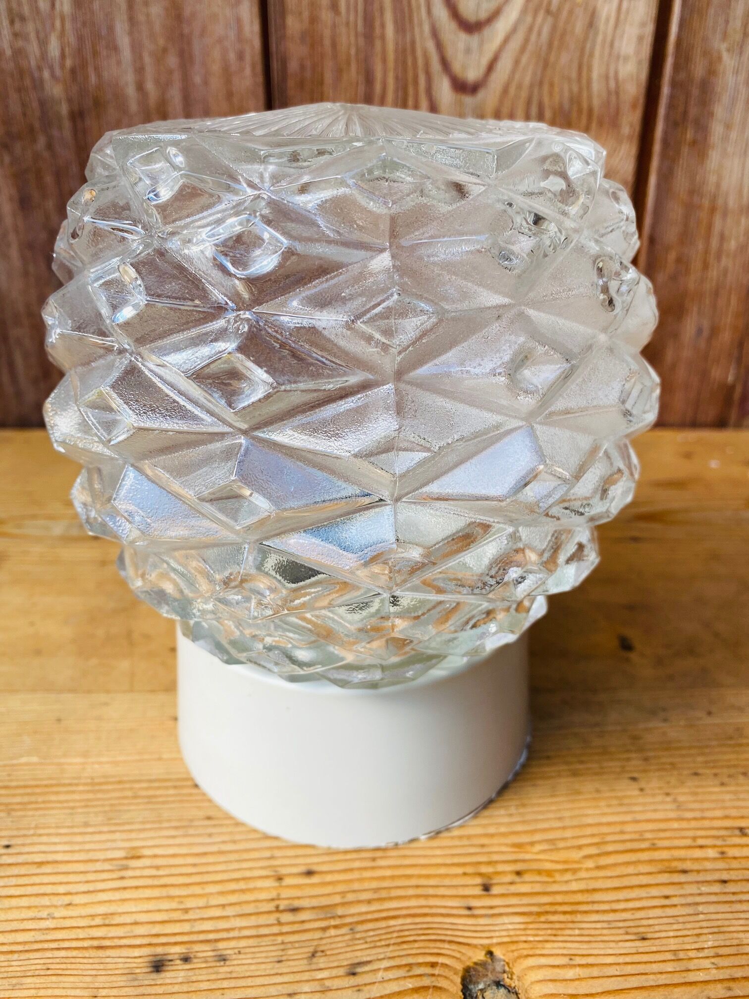 Old molded glass wall lamp