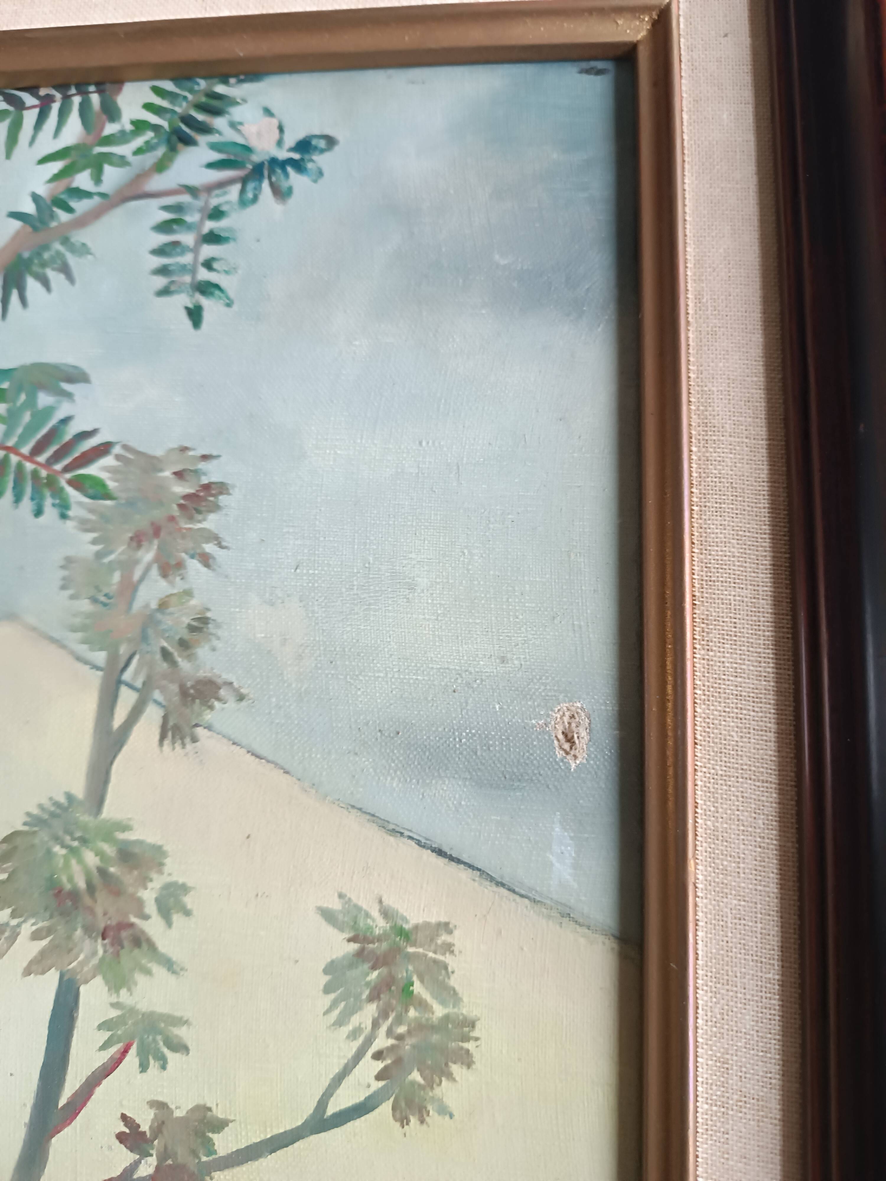 Oil painting on canvas signed lucienne tessier du cros