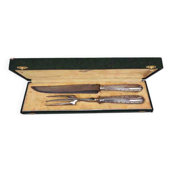 Couteau et fourchette à découper en argent