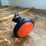 Vintage double hook in metal and plastic red and black