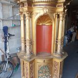 Superb early 19th century church tabernacle in gilded stuccoed wood