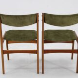 1960s Pair of  Danish Teak Dining Chairs, Restored