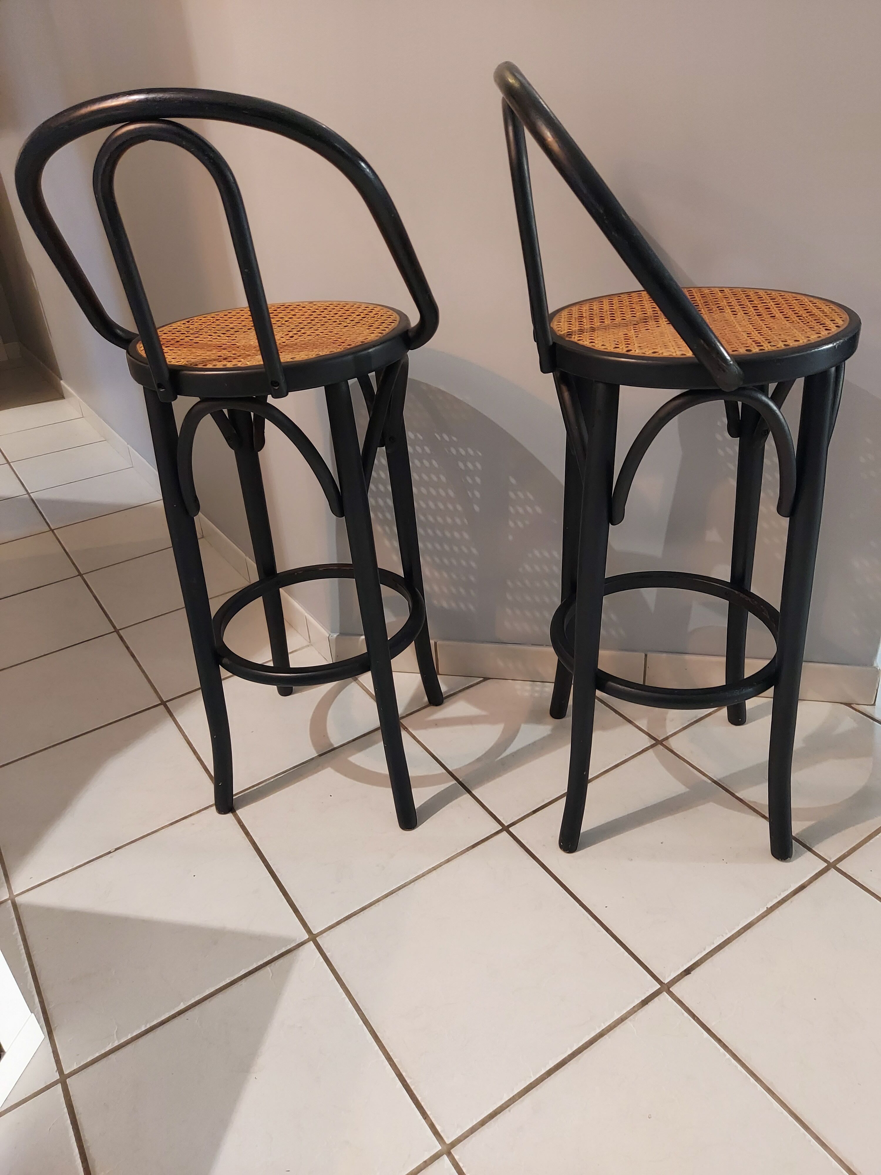 Pair of bar stools in vintage canning 1970