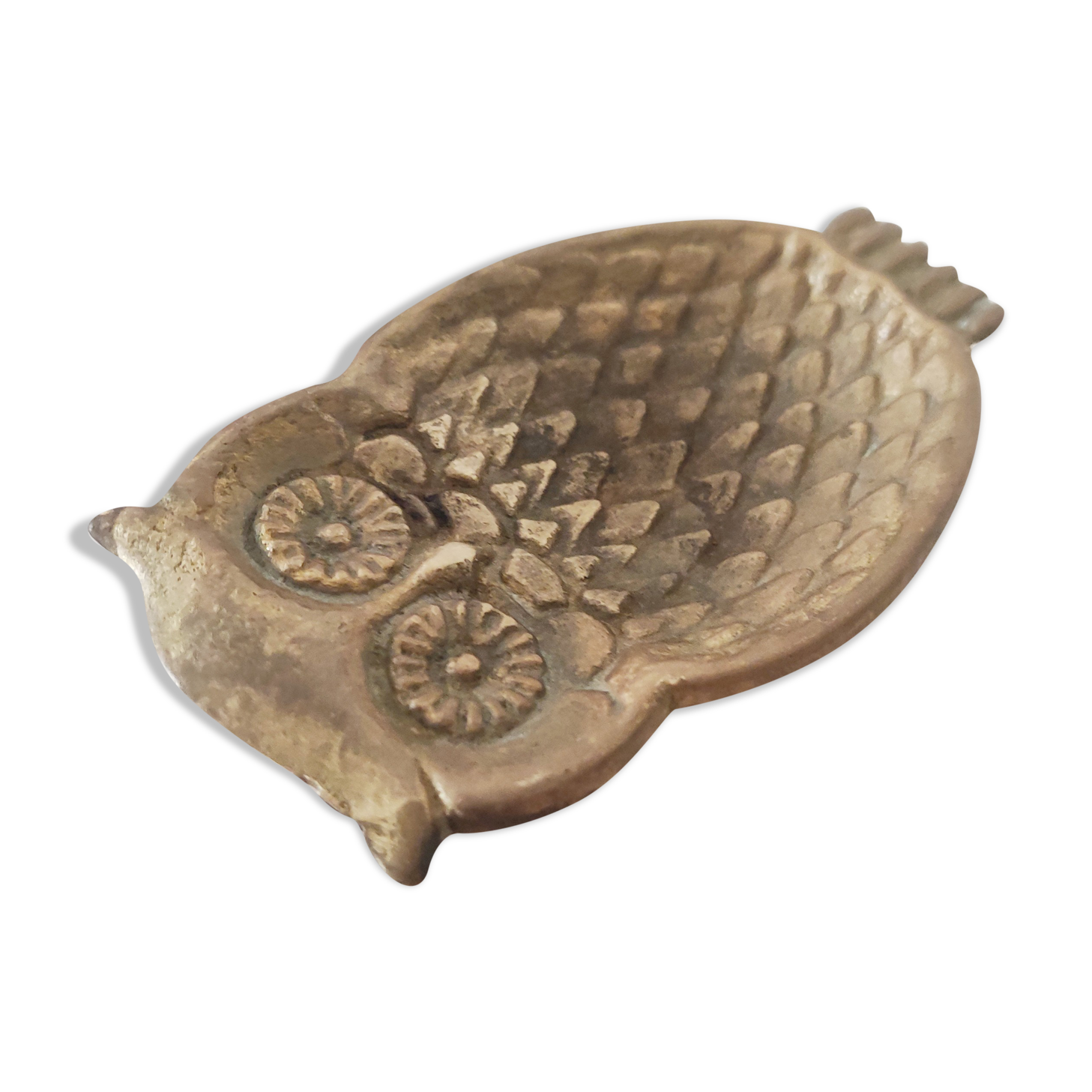 Brass owl ashtray