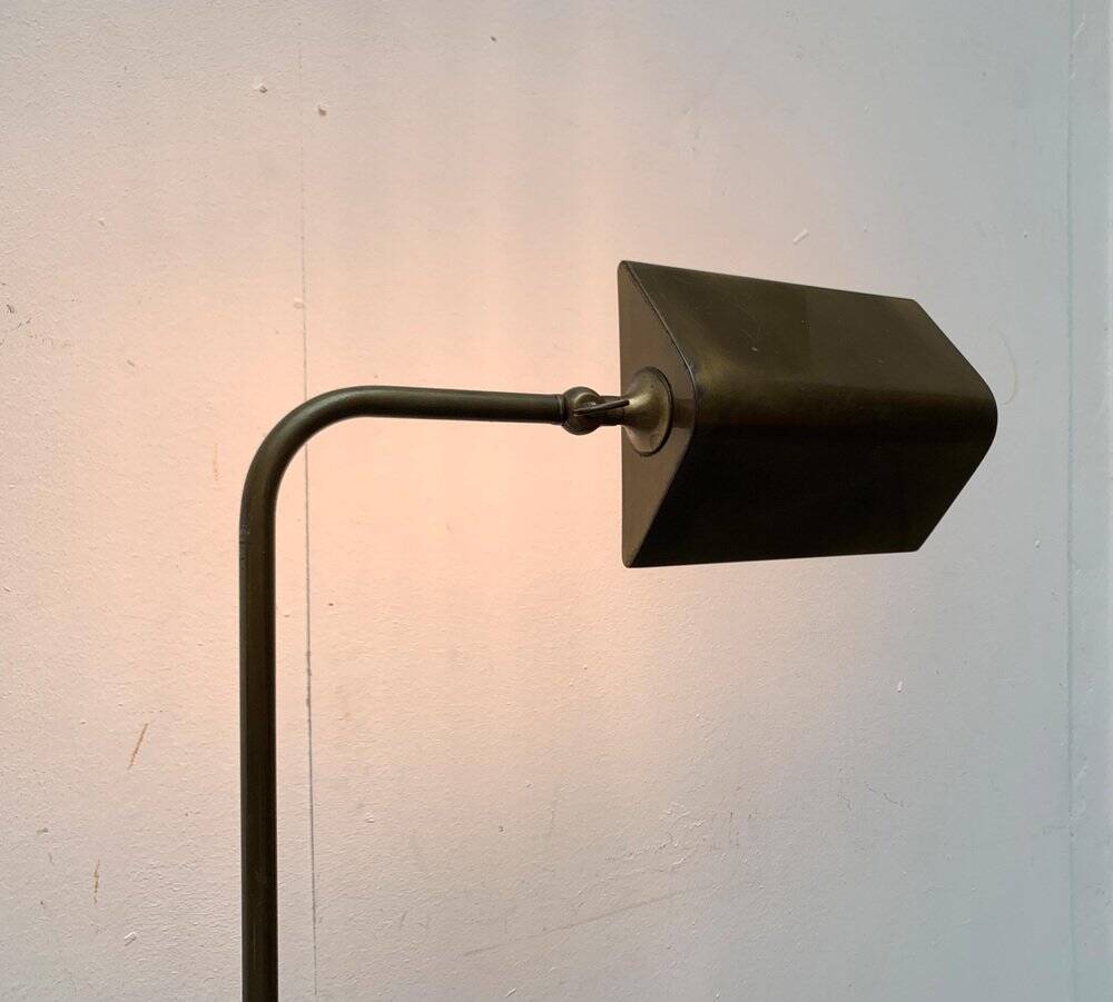 Vintage Hollywood Regency floor lamp in German brass by Florian Schulz.
