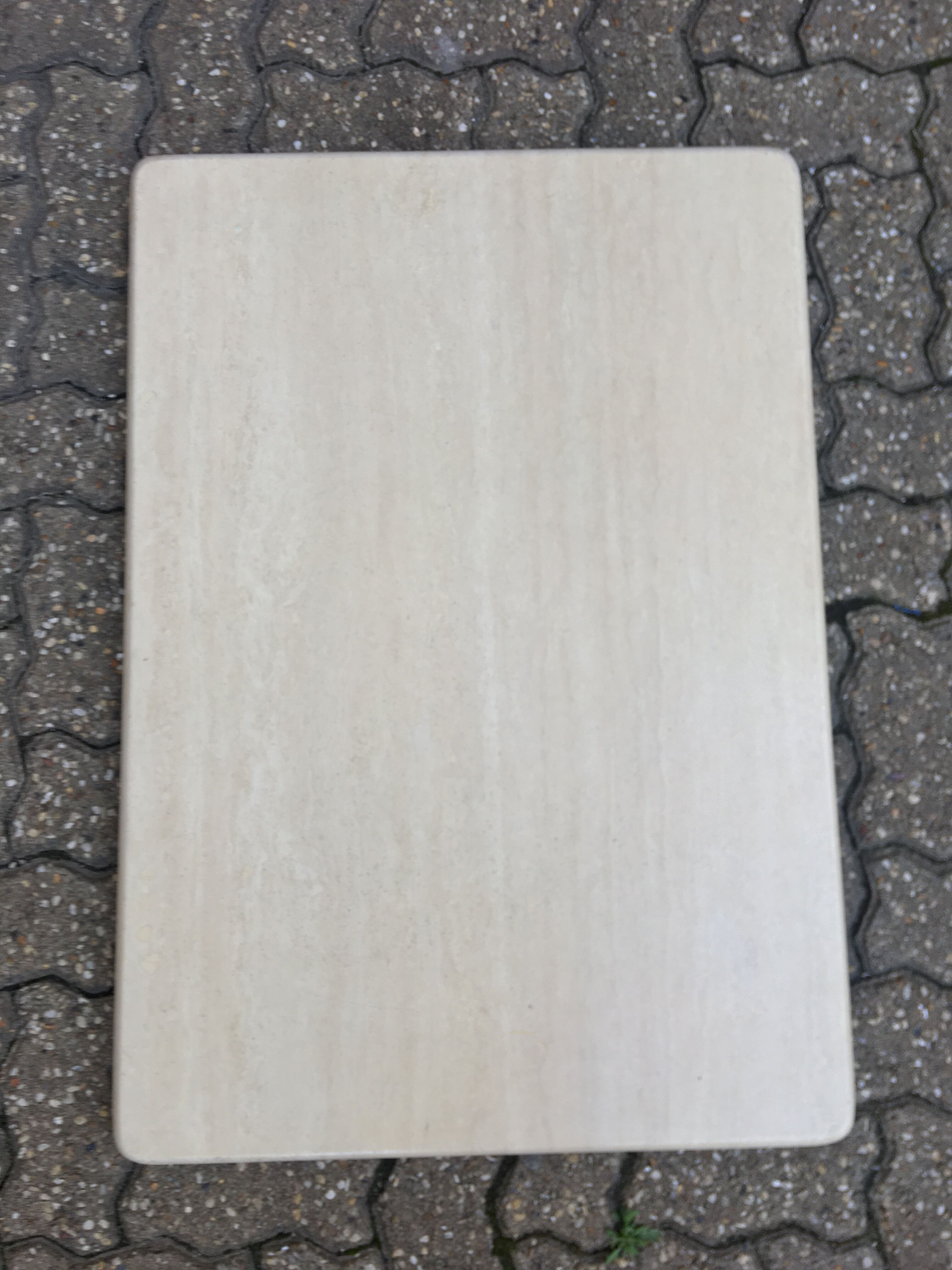 Travertine coffee table with intermediate top