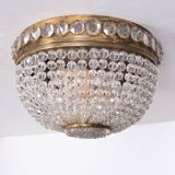 Lampe de plafond antique en cristal des années 1930