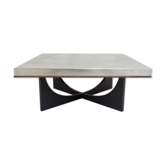 Wood and aluminium coffee table by Heinz Lilianthal, circa 1960, Germany.