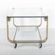 Vintage coffee table in gold metal and double glass top, 70s
