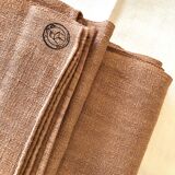 Old harvest tablecloth in hemp tinted terracotta