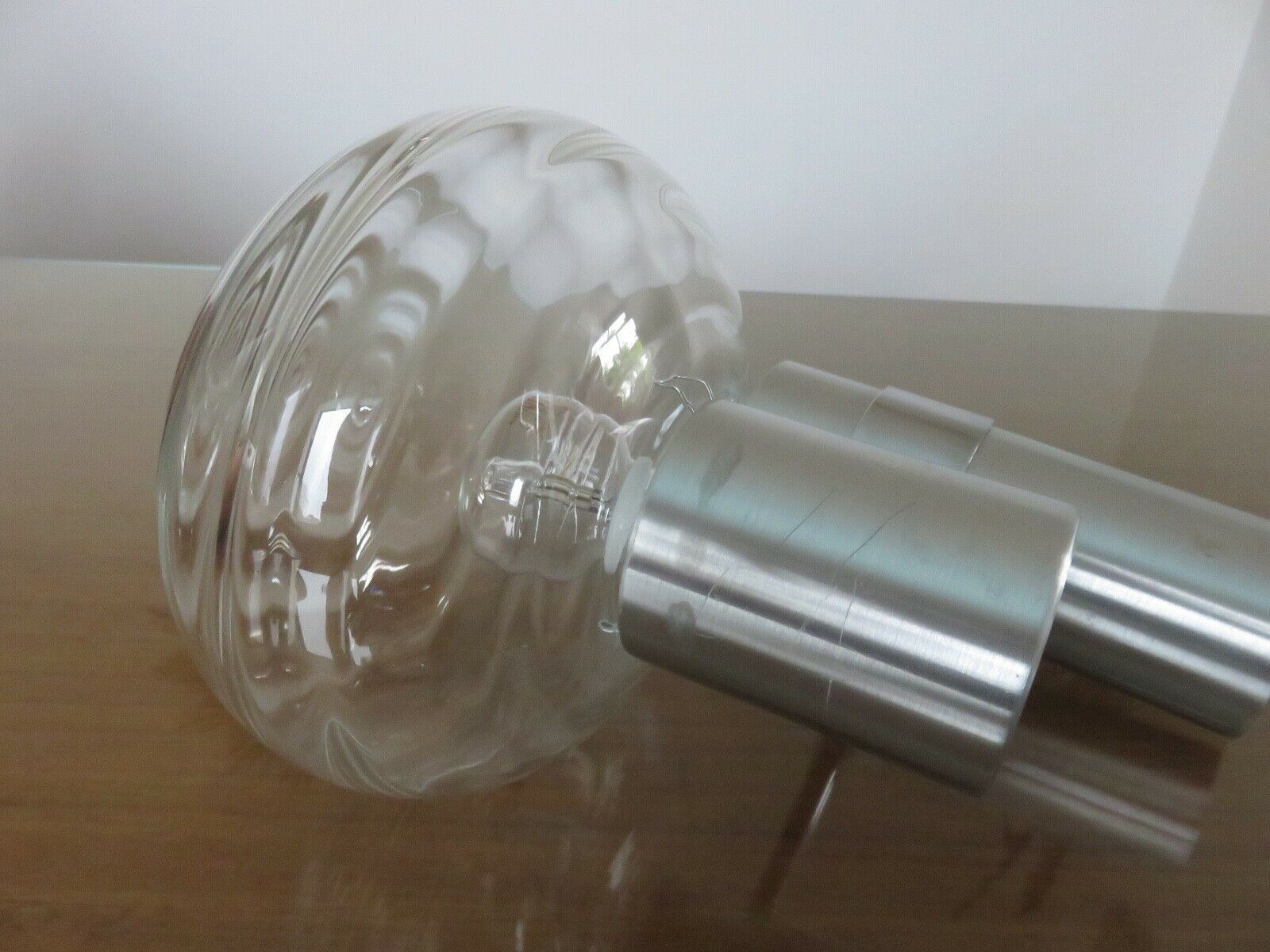 Pair of wall lamps, chrome metal and brushed aluminum 60s 70s