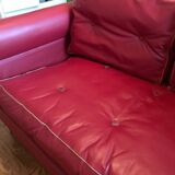Vintage bench Skaï red