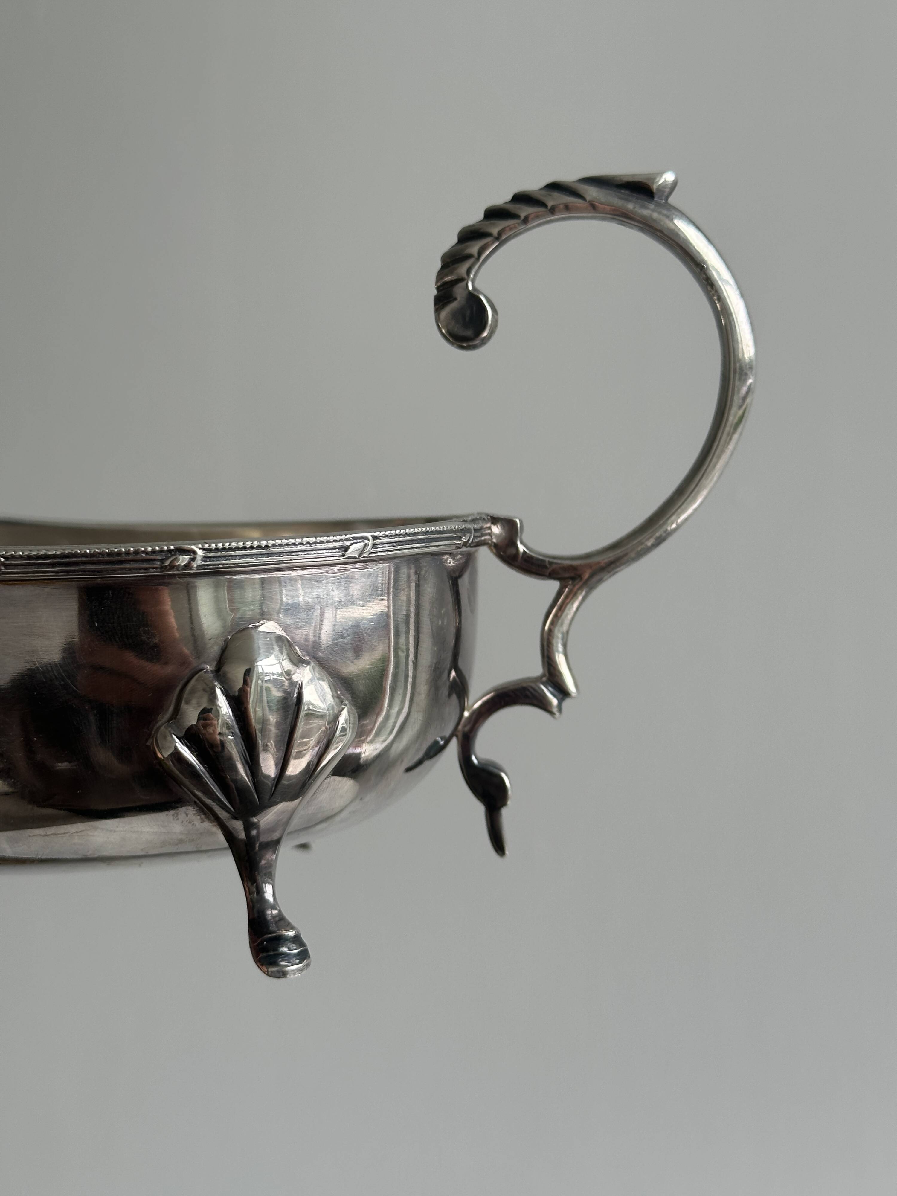 Antique silver-plated sauceboat