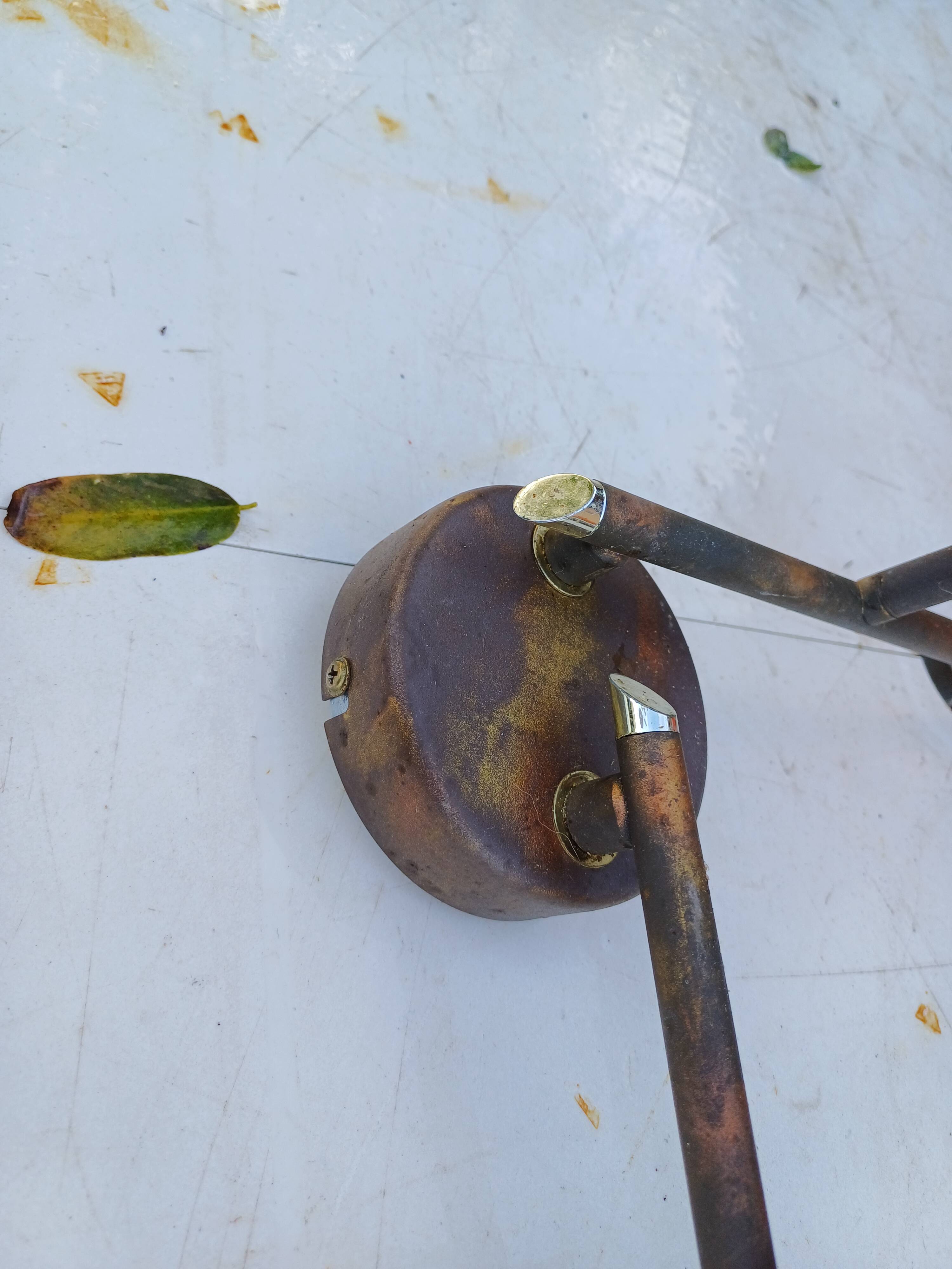 3 Vintage Gold Metal Glass Tulip Pendant Lights