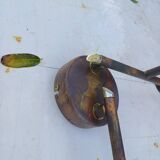 3 Vintage Gold Metal Glass Tulip Pendant Lights