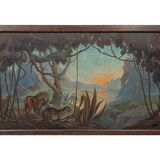 Very large painting - Animal Fresco & African Landscape - 1930