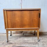 Bar hifi tv unit with vintage curtain 1950/1960