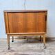 Bar meuble tv hifi à rideau vintage 1950/1960