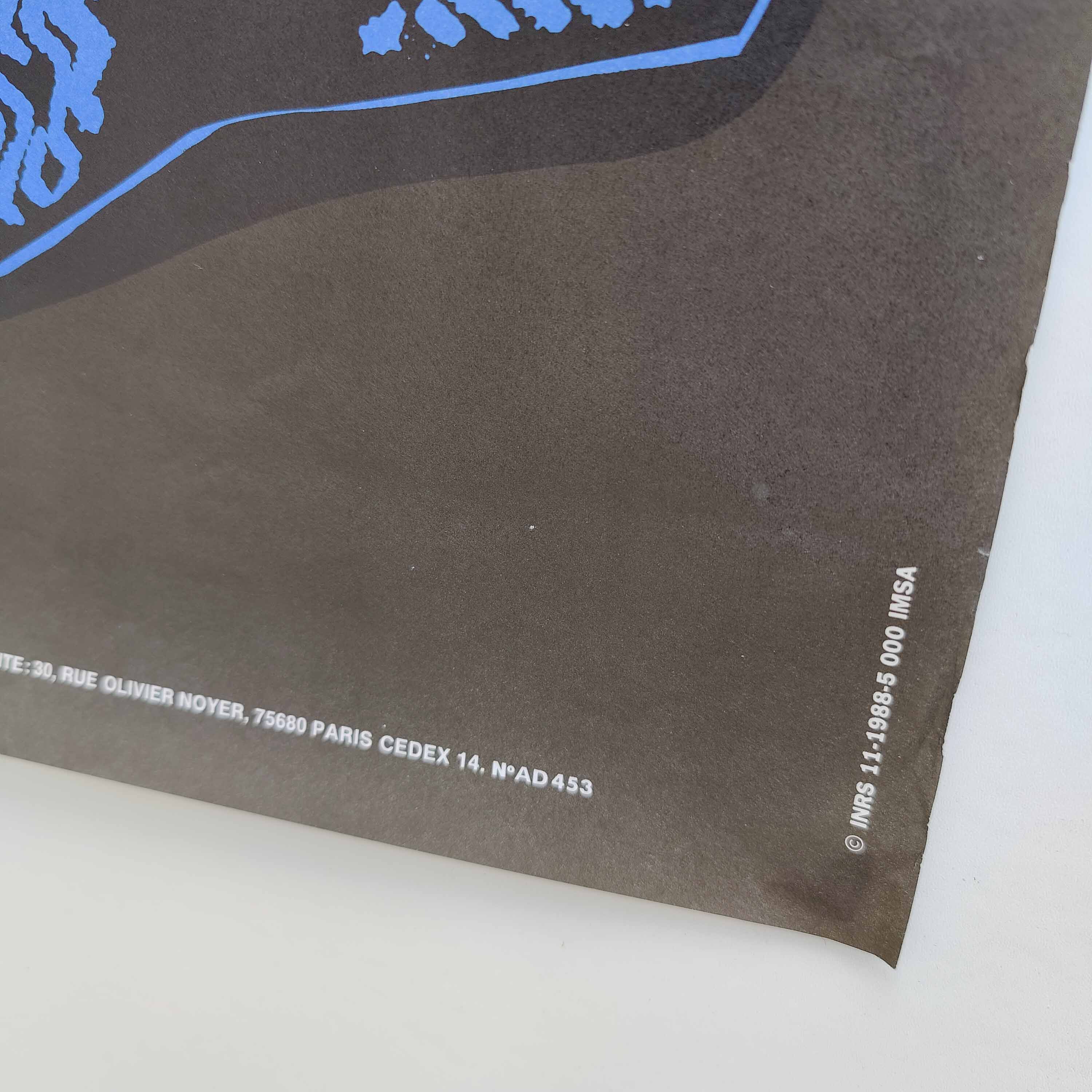 Vintage poster INRS 1988 graphics Chadebec