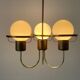 Suspended lamp with 3 glass balls and brass frame, Germany, 1960s