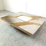 Table Basse en Laiton Gravé par Christian Heckscher, 1970s