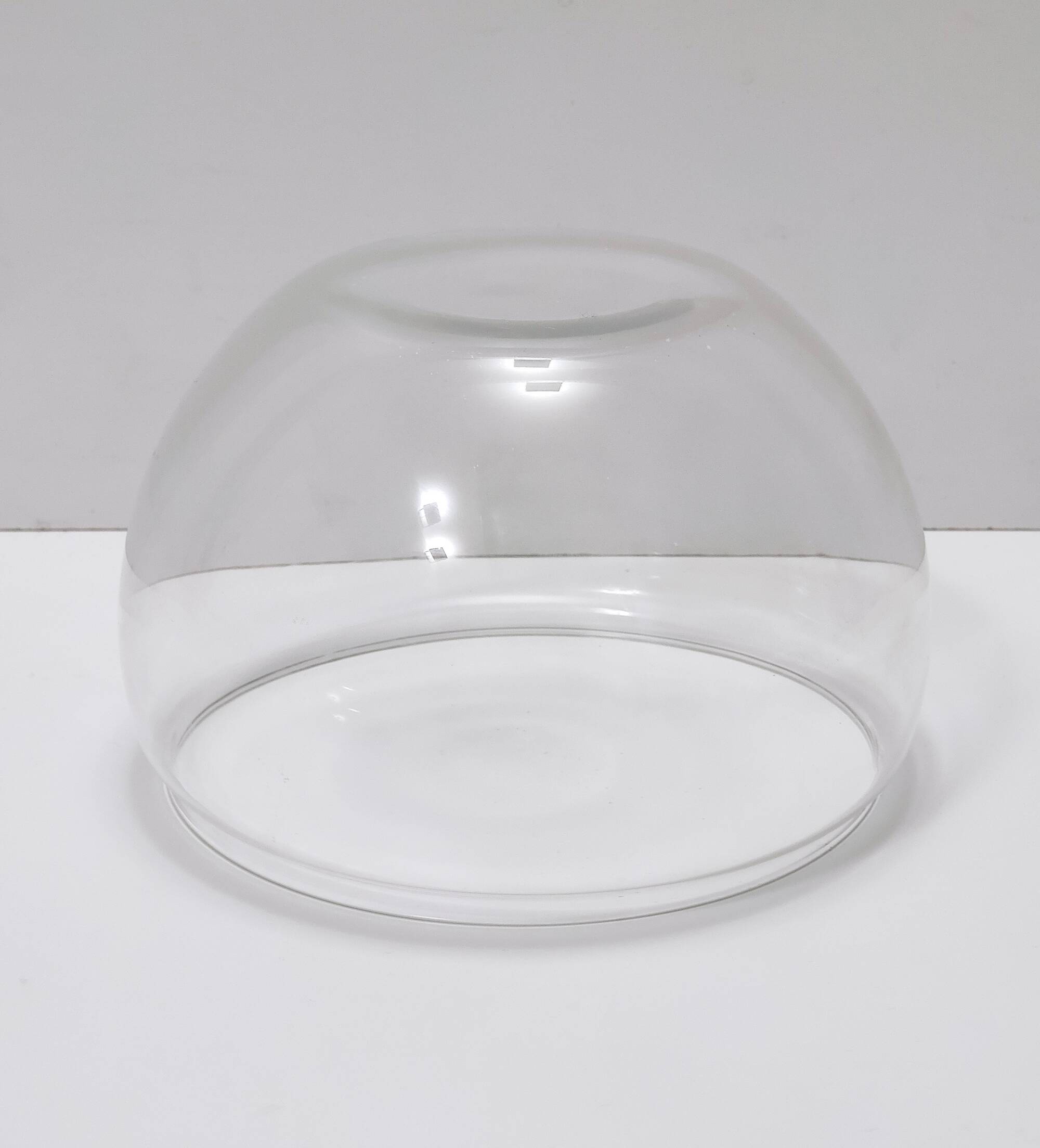 Postmodern Transparent Glass and Silver-Plated Metal Ice Bucket / Bowl, Italy