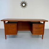 Scandinavian design desk Swiss Teack 70s vintage teak