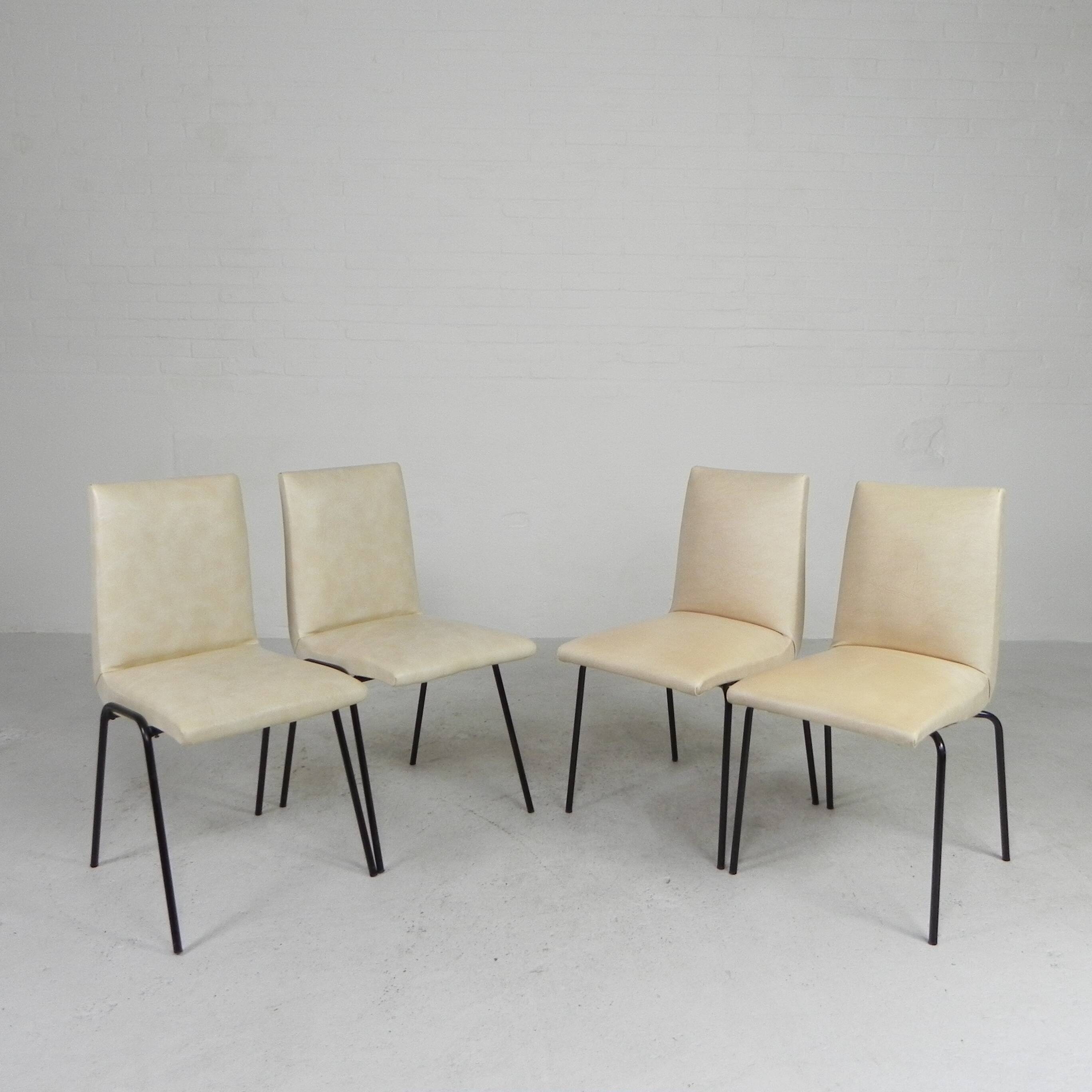 Set of 4 Meurop chairs by Pierre Guariche, 1950s