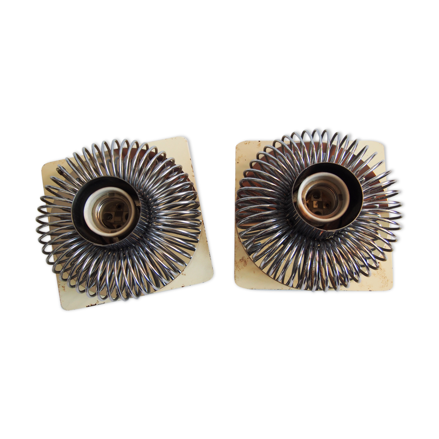Paire d'appliques chromées 70's