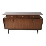 Enfilade G-Plan E. Gomme in brown teak veneer, black legs - 1950s