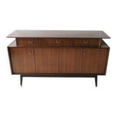 Enfilade G-Plan E. Gomme in brown teak veneer, black legs - 1950s