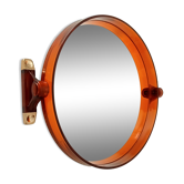 Vintage amber plexiglass mirror from the 70s