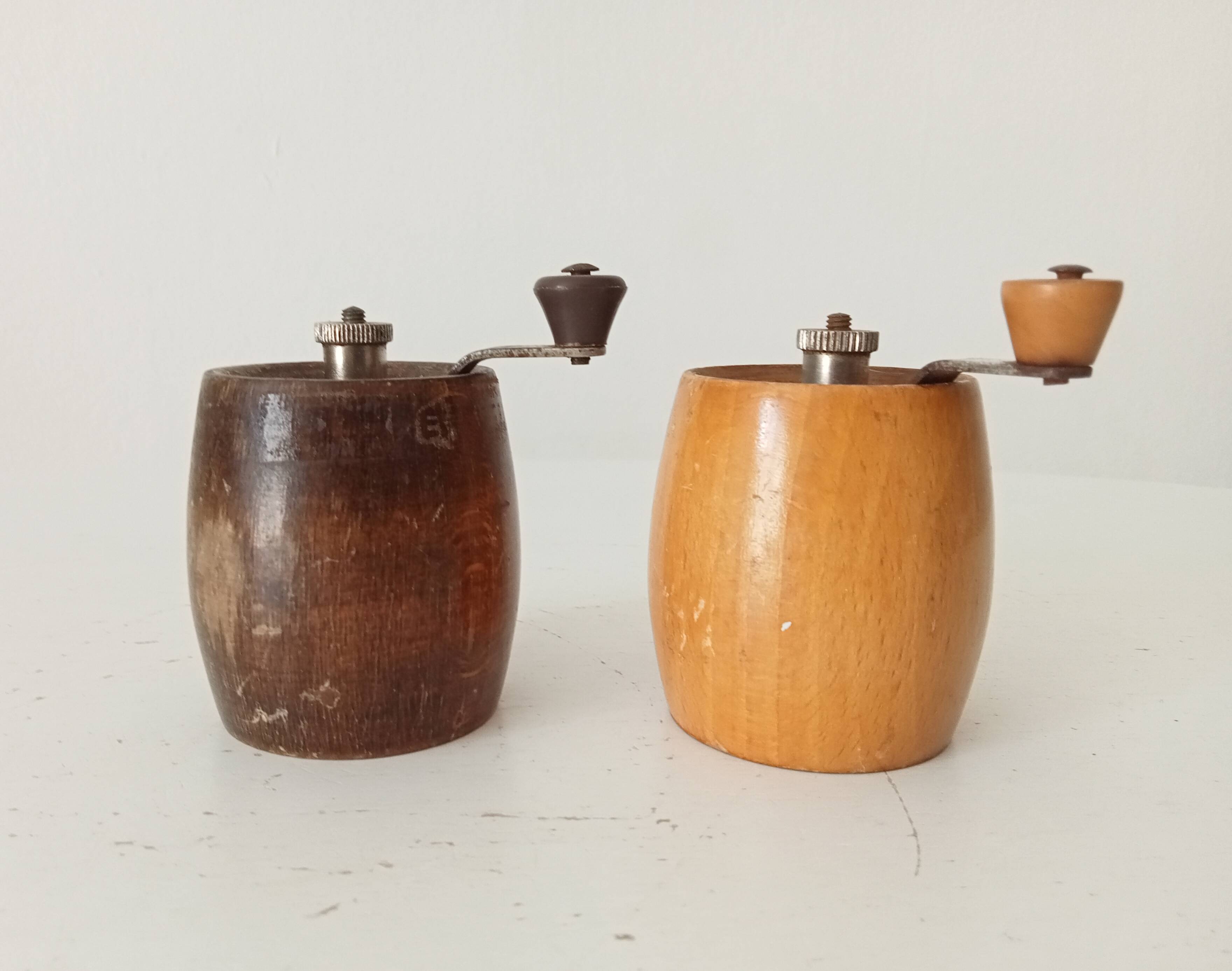 Vintage Marlux pepper mill pair for decoration.