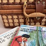 Double-colored wicker picnic case