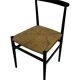 Vintage Italian rush seated chair, 1950s design minimalist