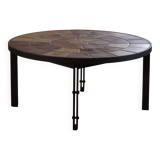 Modern Danish coffee table in steel and ceramic tiles by Sallingboe from the 1970s.