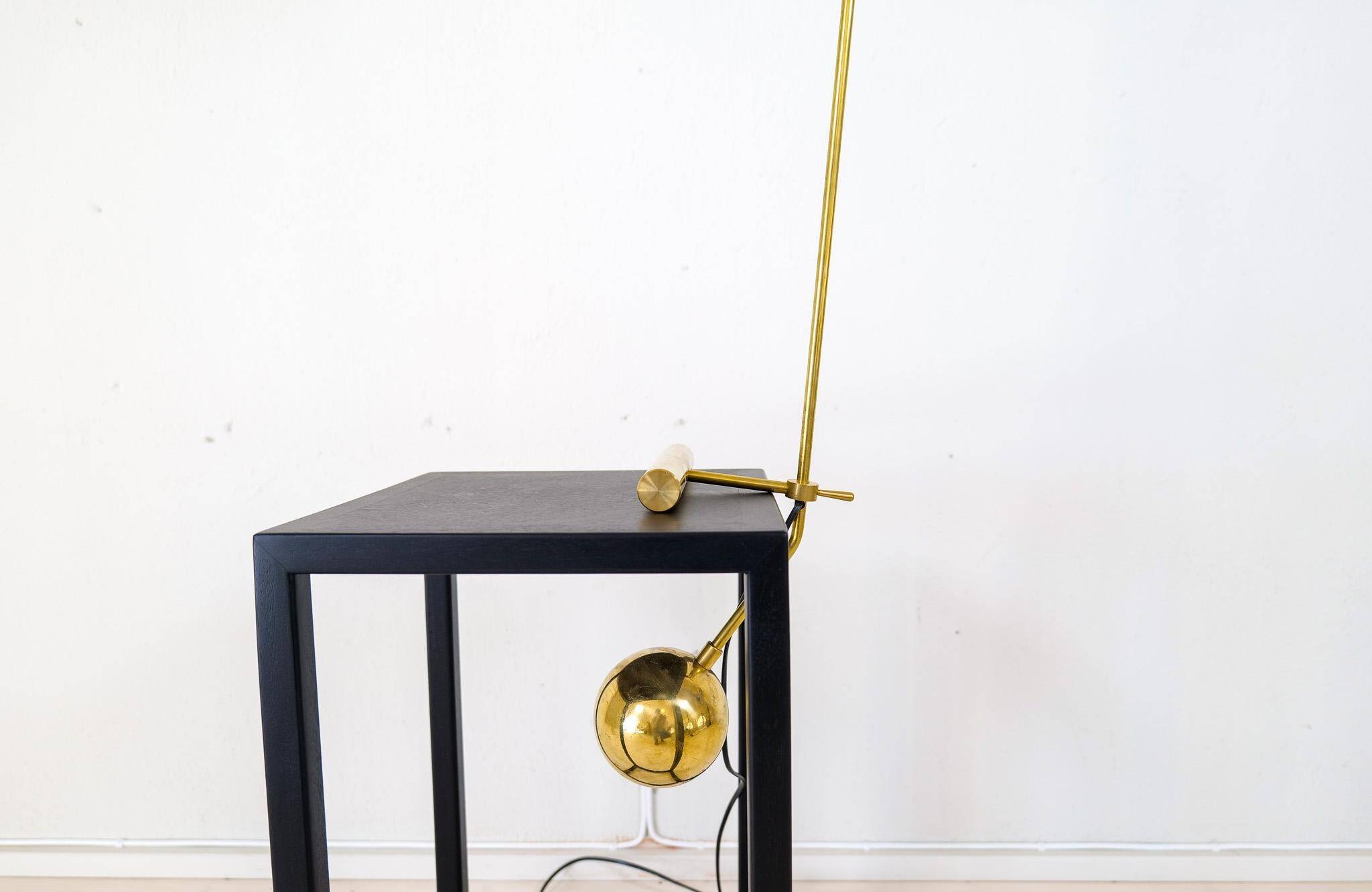 Modern Italian Table Lamp in Brass and Metal, Stilnovo Style