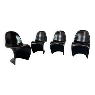 Chaises vintage Space Age en fibre de verre S par Verner Panton, années 1960, lot de 4