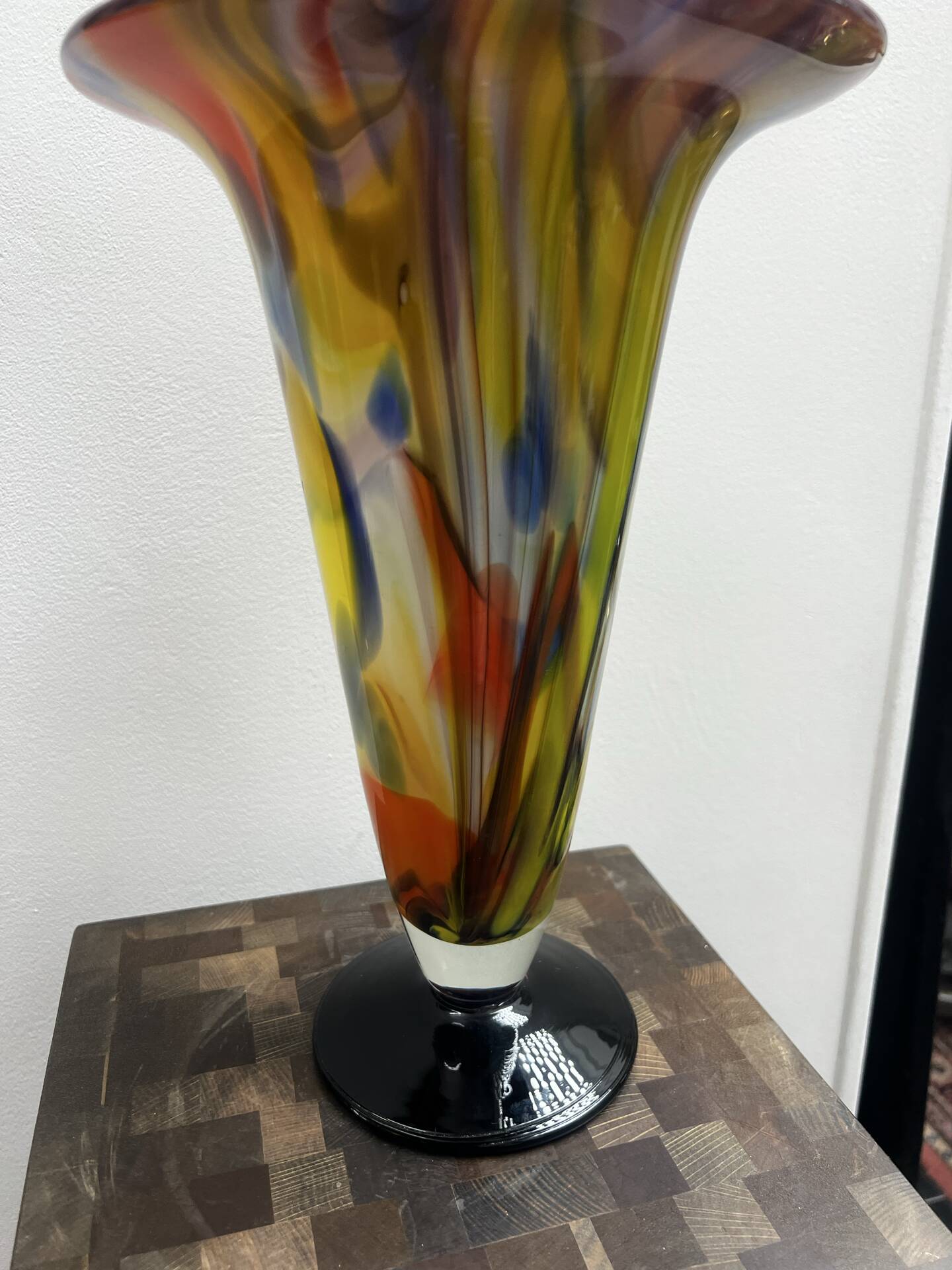 Multilayer blown glass cone vase 1960 - vintage retro Murano Schn