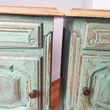 Pair of patinated bedside tables