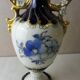 Ancient vase / amphora, blue flowers decoration, Royal Dux, Czechoslovakia Bohemia