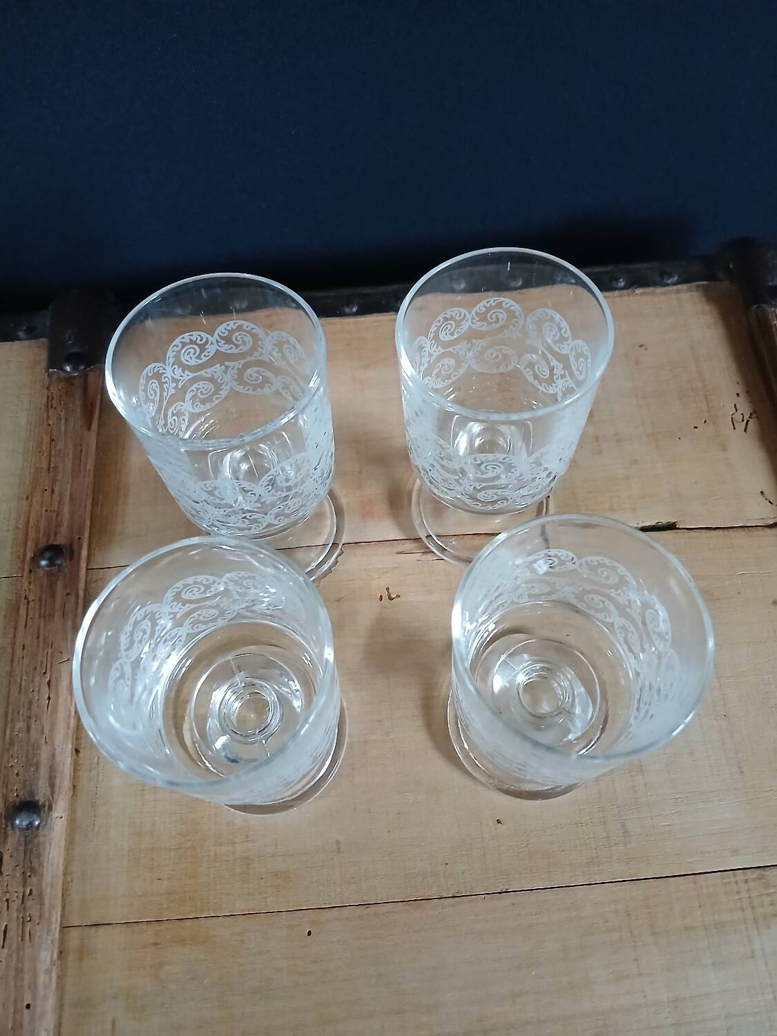4 verres à eau vintages