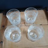 4 verres à eau vintages