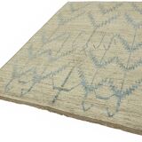Hand-Knotted Turkish Contemporary 203 cm x 295 cm Beige Wool Carpet